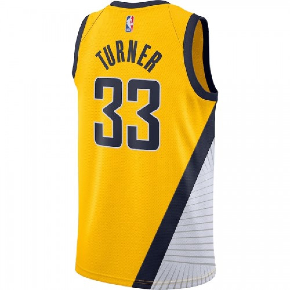 Men's Indiana Pacers Myles Turner #33 Gold Finished Swingman Jersey - Statement Edition-Pro Kit Vault | Brand New 26/27 Sports Jerseys